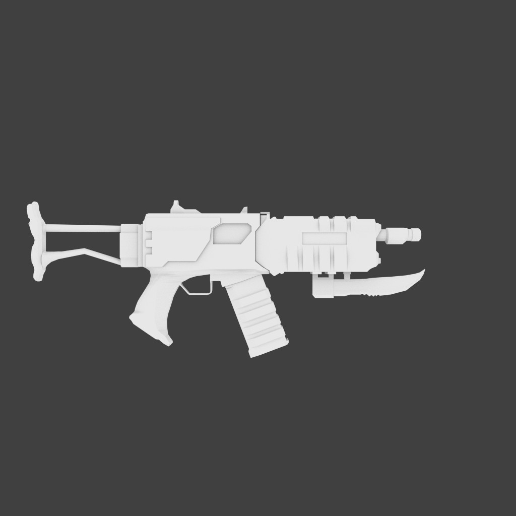 Sci-fi Untextured Weapon Kit (With multiple attachments)  preview image 1